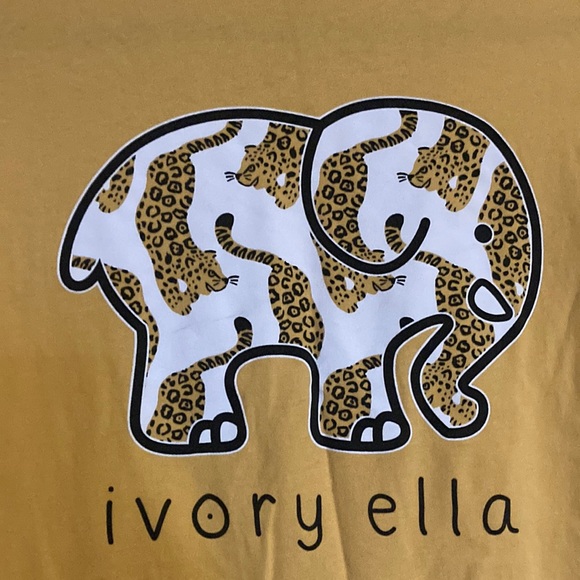 Bundle Me!  Ivory Ella LS T-shirt - Yellow with Leopard Elephant - Picture 1 of 3